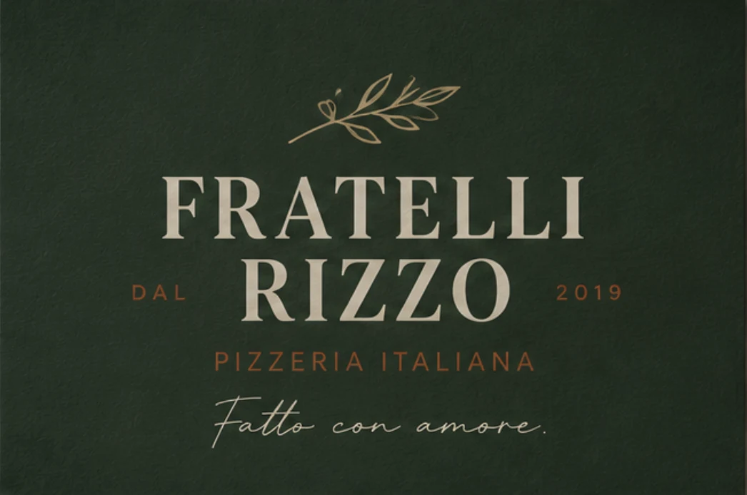 Logo Fratelli Rizzo sur un fond vert texturé