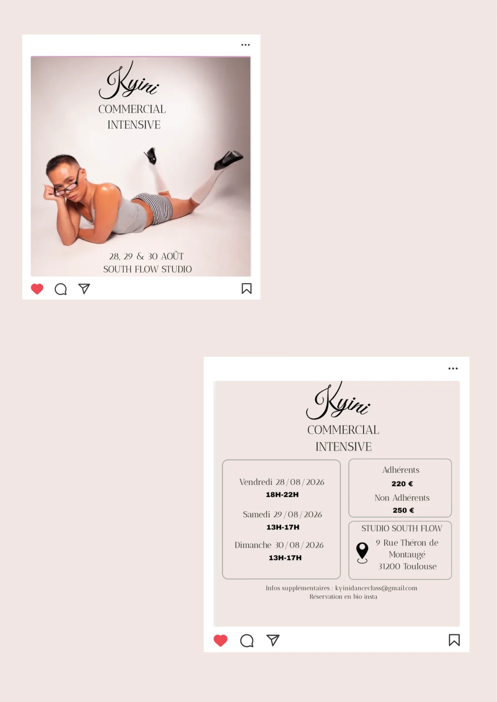Présentation Instagram du stage de danse Kyini